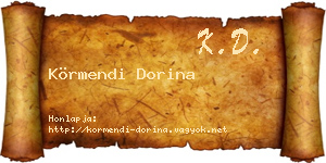 Körmendi Dorina névjegykártya