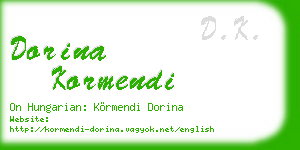 dorina kormendi business card